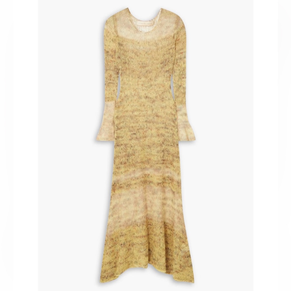 Lukhanyo Mdingi Crochet Knit Silk and Mohair Maxi Dress